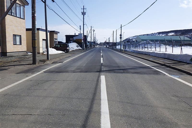 改築舗装された道路